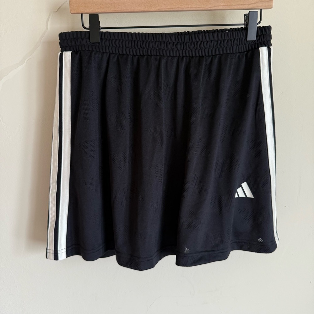🆕 Adidas Black Mini Skirt with White Stripes